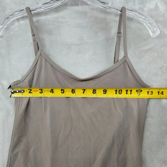 TnAction Women S Bodysuit Taupe Brown Adjustable Straps Scoop Back Sleeveless - Picture 3 of 9